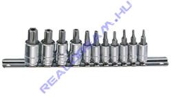 Genius Tools ötágú lyukas torx bit készlet crowa foglalatban, 1/4" és 3/8", 11 darabos (BS-2311P)
