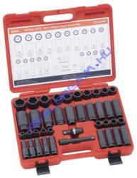Genius Tools légkulcsfej készlet, metrikus, hosszú és normál, 1/2", 40 darabos (CD-440M)