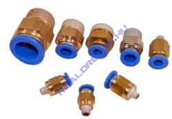 Sinppa műanyag-levegőcső dugaszolható csatlakozó, egyenes, külső menetes, 1/4", 8mm (SPC08-02)