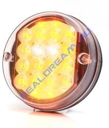 WAS ! ! ! AKCIÓ! ! ! a készlet erejéig - Univerzális kerek 20LED-es Első helyzetj. (2LED) + Index(18LED), 24V, átm. : 115mm, vast. : 37mm, csavartáv. : 46mm, (216-W43) (216-W43) - jarmulampa