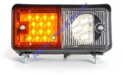 WAS Traktor Első helyzetjelző (LED-es) + index (LED-es), BAL oldal, 150 x 70mm, vast. : 77mm, felfogatás 2 csavarral alul(110mm) vagy hátul(55mm) (489-W06dL) (489-W06dL) - jarmulampa