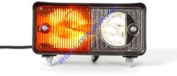WAS Traktor Első helyzetjelző (LED-es) + index (IZZÓS), BAL oldal, 150 x 70mm, vast. : 77mm, felfogatás 2 csavarral alul(110mm) vagy hátul(55mm) (490-W06dzL) (490-W06dzL) - jarmulampa