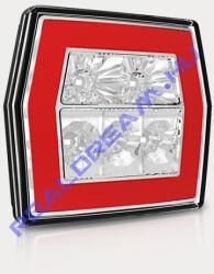 Fristom Hátsólámpa 12-36V 6 szögletű univerzális LED-es 3 funkciós átlátszó búrás +1m kábel 100mm x 93mm x 40mm (FT-120 LED) (FT-120LED) - jarmulampa
