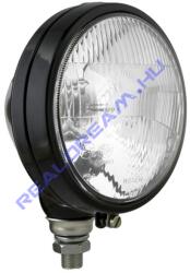 WESEM RE. 43920 Traktor , MTZ, URSUS Fényszóró ALSÓ csavaros Fekete FÉMházas ÁLLÓ kivitel H4 izzós +helyzetjelző 161mm átmérő x 112mm (RE.43920H4/S) - jarmulampa
