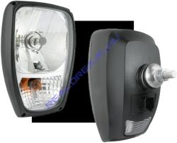 WESEM JCB Fényszóró(H4)+Helyzetjelző+Index ÁLLÓ, Hátsó csavaros, Deutsche csatlakozó, 150x225mm vast. : 130mm (felfogatással 190mm) RGV1.49020 (RGV1.49020) - jarmulampa