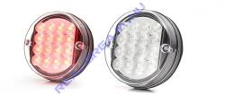 WAS W30, -as tipuscsalád. 166. Univerzális kerek 16 LED, -es 12V, -os 2 funkciós (helyzetjelző, fék) hátsó lámpa, 0, 4m vezetékkel. Méretei: Átm: 115mm. Mélység: 38, 6mm. Vízállóság: IP66/68 (166-W30) - j
