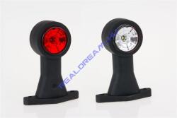Fristom Szélességjelző 12-24V LED-es piros/fehér 90 fokos hosszú egyenes 130mm kinyúlás (FT-9B LED) (FT-009BLED)