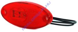 WAS Szélességjelző 12V/24V ovális alakú piros 2 ledes szélén 120mm x 46mm (310p) (310p-W65) - jarmulampa