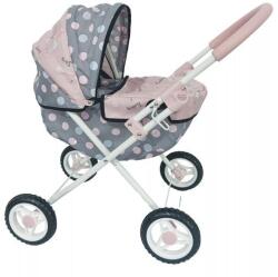 DIMIAN Bambolina játék babakocsi árnyékolóval szürke-rózsaszín (BD2103N)