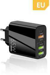 Prolight Hálózati töltő, 5 port, 65 W gyorstöltés, 3 x USB, 2 x Type-C, univerzális kompatibilis KOC-123