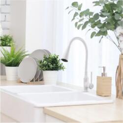 INVENA Hula Plus konyhai csaptelep flexibilis kifolyócsővel, fehér BZ-85-P02-L (BZ-85-P02-L) - furdoszoba-ujhaz