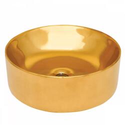 INVENA Kos kerek kerámia mosdótál 415 mm, csapfurat nélkül, arany CE-38-009-C (CE-38-009-C)