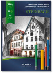 Aurora Bloc desen A4, 20 file - 200g/mp, AURORA Steinbach - carton alb (BL21) - vexio