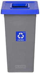 Plafor Cos plastic reciclare selectiva, capacitate 20l, PLAFOR Fit - gri cu capac albastru - hartie (PL-713-03) - vexio