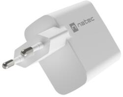 NATEC Ribera USB-A / USB-C Hálózati Töltő - 65 W, Fehér