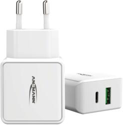 ANSMANN Home Charger HC218PD Hálózati USB-A / USB-C Töltő Adapter - 20 W, Fehér