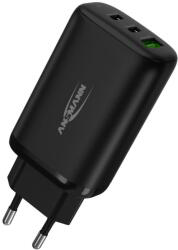 ANSMANN HC365PD 2xUSB-C / USB-A Hálózati Töltő - 65 W, Fekete
