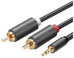 UGREEN AV102 2x RCA (Cinch) jack 3, 5 mm-es kábel, 1, 5m, fekete (10511)