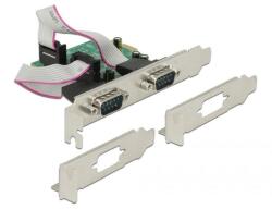 Delock PCI Express kártya > 2 x nagy sebességű 921K, RS-232 soros csatlakozó, tápellátással (89641) (89641)