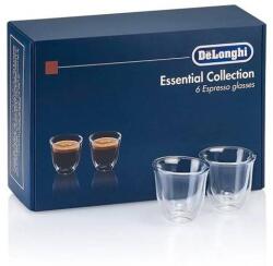 Delonghi Set 6 Pahare Delonghi Espresso Essential Collection Perete Dublu 6 x 60ml Sticla Termorezistenta Transparente (5513296651) Pahar