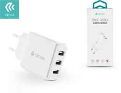 DEVIA Smart Series Univerzális Hálózati 3xUSB Töltő - 5 V / 3.4 A, Fehér