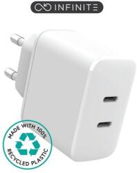 eSTUFF Infinite 2x USB-C Hálózati Töltő - 35 W, Fehér