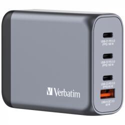 Verbatim 32202 GaN 3x USB-C / USB-A Hálózati Töltő - 100 W, Szürke (32202)