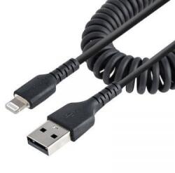 StarTech USB-A - Lightning spirál adat- és töltőkábel 1m fekete (RUSB2ALT1MBC)