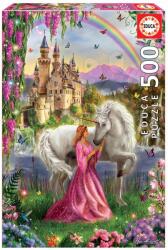 Educa Puzzle Fairy and Unicorn Educa 500 piese şi lipici Fix (EDU17985) Puzzle