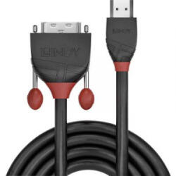 Lindy HDMI / DVI Csatlakozókábel [1x HDMI dugó - 1x DVI dugó, 18+1 pólusú] 5.00 m Fekete