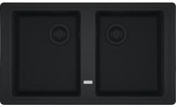 Franke Chiuvetă bucătărie fragranit 2 cuve Franke 50x86 cm fără picurător negru reversibilă (1.140.661.560) Chiuveta