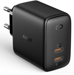 AUKEY PA-B4S Omnia Duo 65W 2x USB-C Hálózati Töltő - 5 V / 3 A, Fekete
