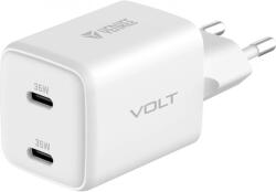 YENKEE YAC G35D Volt GaN 2x USB Type-C Hálózati Töltő - 35 W, Fehér