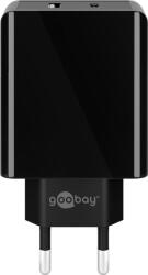 Goobay Hálózati USB-A + USB-C Gyorstöltő - 28 W, Fekete