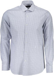 Trussardi Karcsú hosszú ujjú ing, Trussardi, pamut, fehér/kék kockás, 41 INTL (1T003568-41)