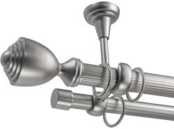 Pluton Dupla Galéria Rúd - Fém - Ezüst - 400 cm (PLUTON-ZIMTATA-SILVER-02-400)