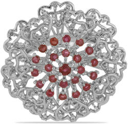  Ezüst Gyűrű Madagaszkári Rubinnal és Fehér Topázzal, Y56794/54