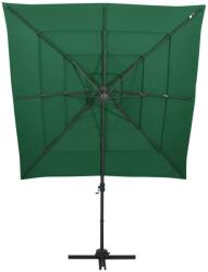 vidaXL GardenMaster - Négyzet Alakú Napernyő - 250x250 cm - Zöld (313821)