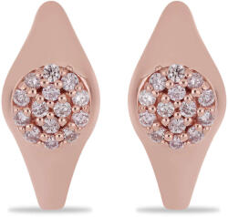  Rózsaarannyal Bevont Ezüst Fülbevaló Rózsaszínű Gyémánttal, Y56491
