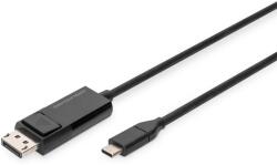 ASSMANN USB 2.0 Type C DisplayPort Átalakító Fekete 2m AK-300334-020-S (AK-300334-020-S)