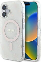 GUESS Husa Husa pentru iPhone 16 - Guess IML 4G Background MagSafe (GUHMP16SH4DTEH) - White (KF2340645) - pcone