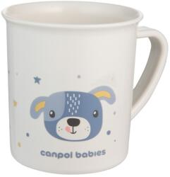 Canpol babies Canpol babies, Cute Animals, Caine, cana din plastic, albastru, 170 ml Set pentru masa bebelusi