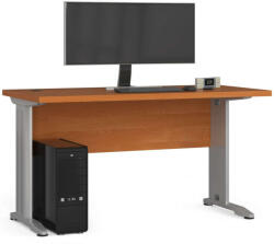 AKORD - CLP Rendszerű Álló Számítógépasztal 135 cm, Olcsó Színben, Laminált Lemez, ABS Élzáróval, Összeszerelhető Dizájn, Szürke Fém Lábakkal, Biu-Ol Család (BIUBM-135O)