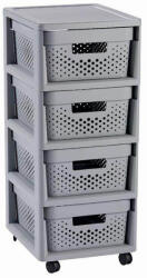 CURVER Raft cu sertare 4x11L INFINITY DOTS - gri (231558) - efistore Raft