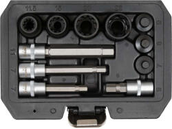 TOYA Féknyereg szerelő dugókulcs készlet 11 részes 3/8" 1/2" CrV (YT-06808)