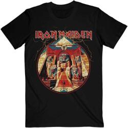 Iron Maiden Powerslave Lightning Circle Тениска с къс ръкав Black S (IMTEE70MB01)