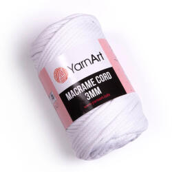 YARNART macrame cord fonal 3mm 751 fehér