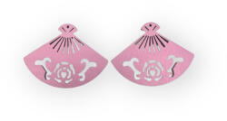  Fa legyező alakú medál - rózsaszín 2db/cs