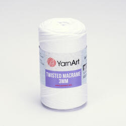 YARNART twisted 3mm macrame kifésülhető fonal 751 fehér