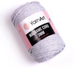 YARNART macrame cord fonal 3mm 756 világos szürke